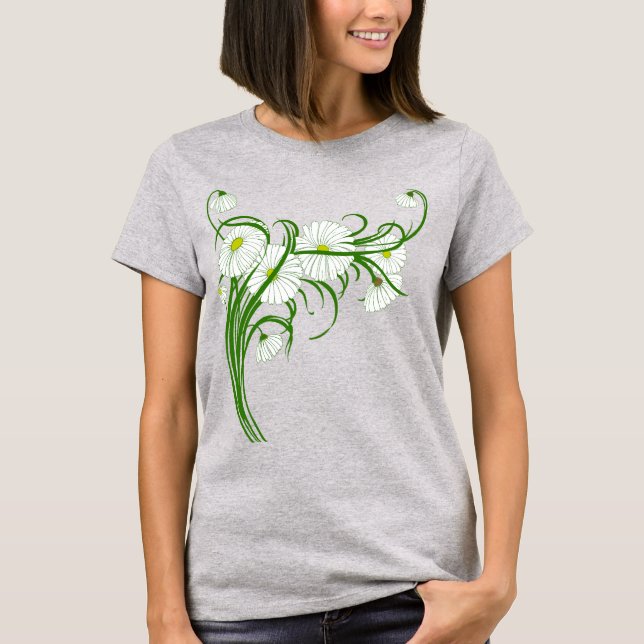 Camiseta Flores de Gerber Daisy antiguas de un jardín de pr (Anverso)
