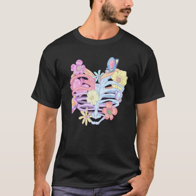 Camiseta Flores de Gótico Pastel de cinta Mariposas (Anverso)