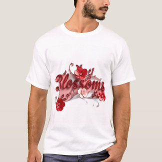 Camiseta Flores de guiones rojos de rubí