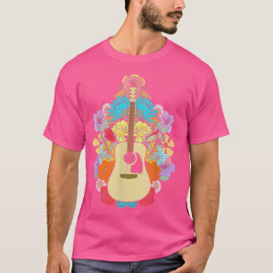 Camiseta Flores de guitarra acústicas Bouquet Artistic Vint