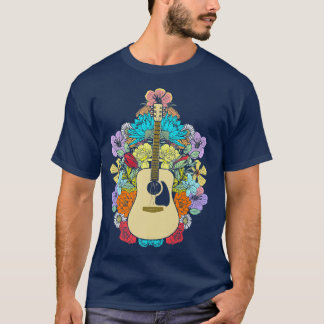 Camiseta Flores de guitarra acústicas Bouquet Artistic Vint