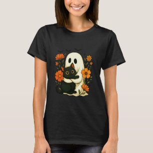Camiseta Flores de Halloween de Fantasma Lindo Abrazando Ga