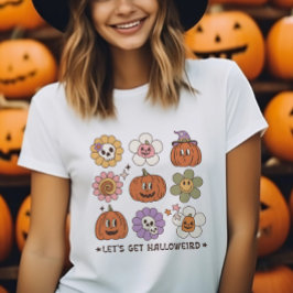 Camiseta Flores de Halloween Retro Cute