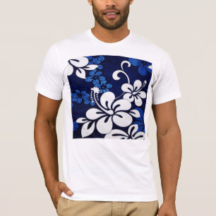 Camiseta Flores de Hawái azules