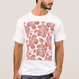 Camiseta Flores de hibisco hawaiano: estilo tropical marrón