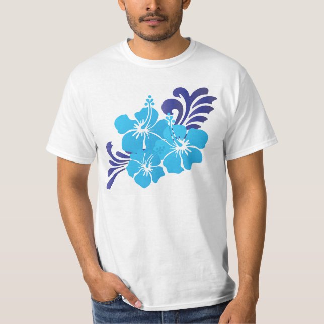 Camiseta Flores de Hibiscus azules de Hawái (Anverso)