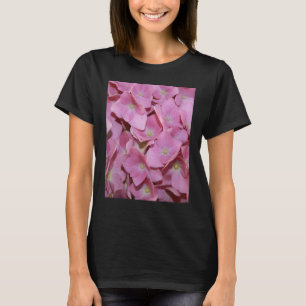 Camiseta Flores De Hidrangea Rosada Acercan Fotografía