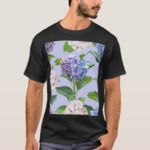 Camiseta Flores de hidrangea: textura floral multicolor.