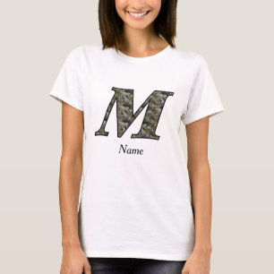 Camiseta Flores de Hortensia con Inicial de Monograma Perso