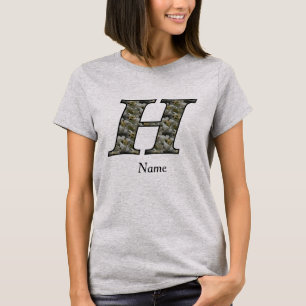 Camiseta Flores de Hortensia con Inicial de Monograma Perso
