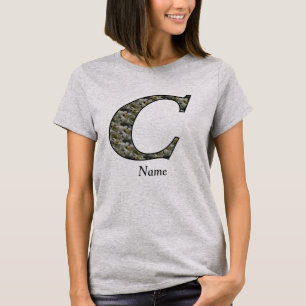 Camiseta Flores de Hortensia con Inicial de Monograma Perso