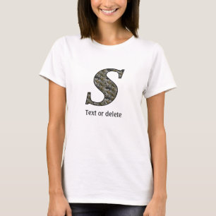 Camiseta Flores de Hortensia con Inicial de Monograma Perso