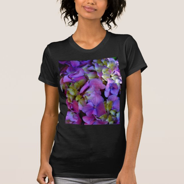 Camiseta Flores de Hydrangeas azul morado (Anverso)