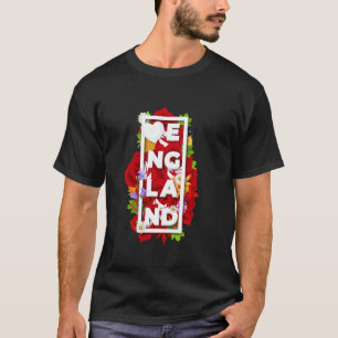 Camiseta Flores de Inglaterra Rosa Tudor Roja Arte con Pala
