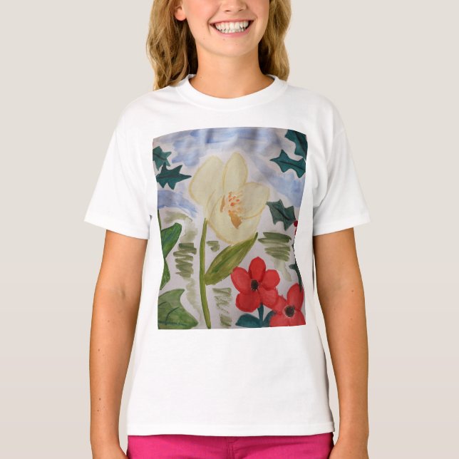 Camiseta Flores de invierno y Holly (Anverso)