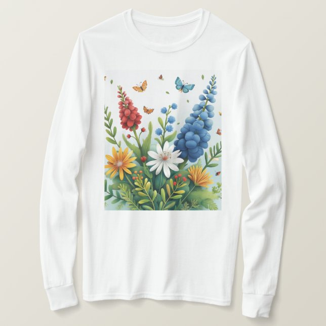 Camiseta Flores de jacinto (Anverso del diseño)