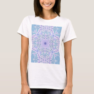 Camiseta Flores de jardín retro en azul y violeta