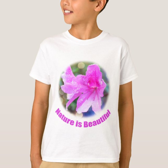 Camiseta flores de jardín rosadas de bonito. la naturaleza  (Anverso)