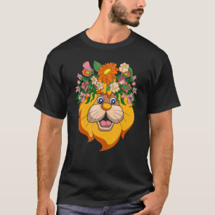 Camiseta Flores de jardín safari de África animal león lind