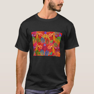 Camiseta Flores de jardín soleado - Rojo Amarillo Naranja