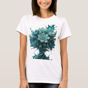 Camiseta Flores de JOYERÍA AZUL Plateada Vibrante