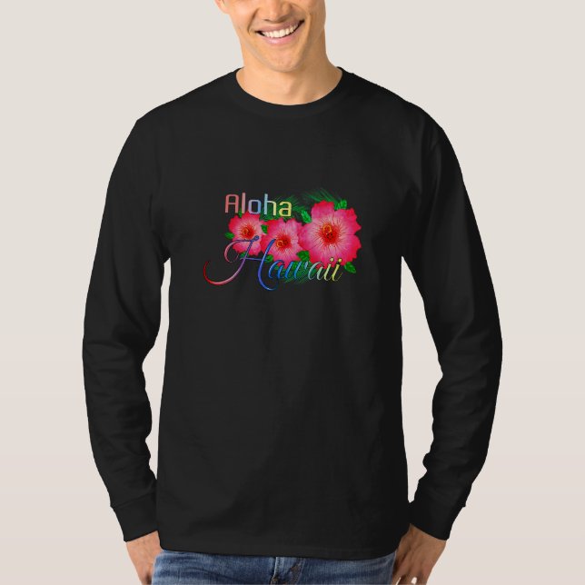 Camiseta Flores de la isla tropical de Aloha Hawaii (Anverso)