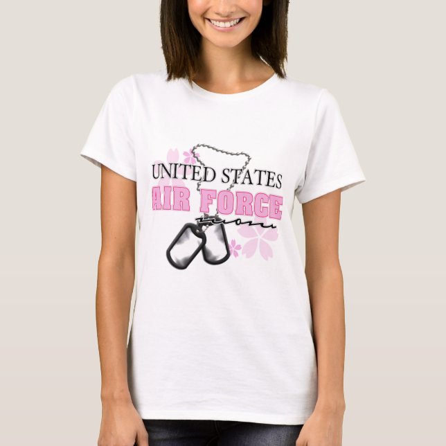 Camiseta Flores de la mamá de la fuerza aérea (Anverso)