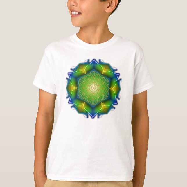 Camiseta FLORES DE LA VIDA / Blume des Lebens - Mandala V (Anverso)