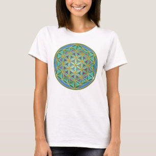 Camiseta FLORES DE LA VIDA - Diseño de Geometrias Sagradas 