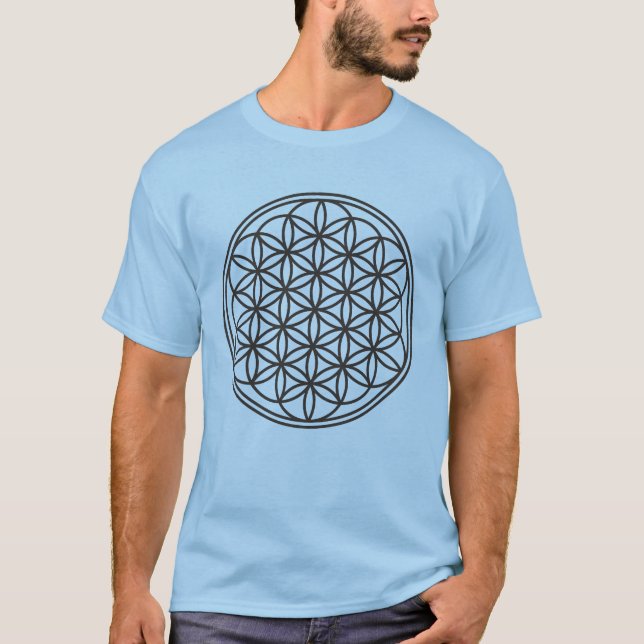 Camiseta FLORES DE LA VIDA - Esquema de símbolo de geometrí (Anverso)