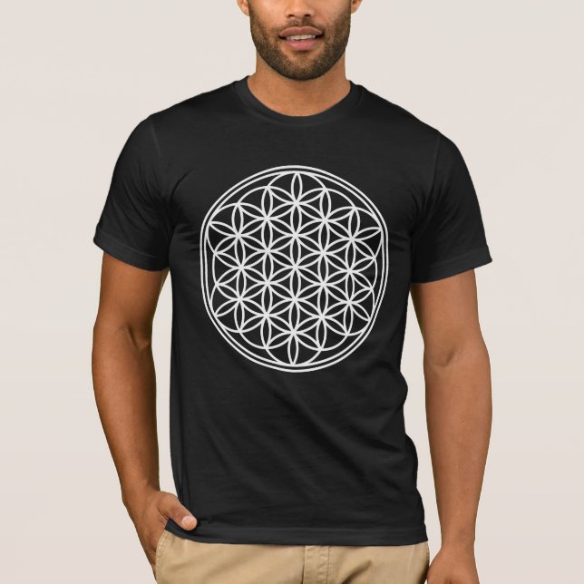 Camiseta FLORES DE LA VIDA - Esquema del símbolo de geometr (Anverso)