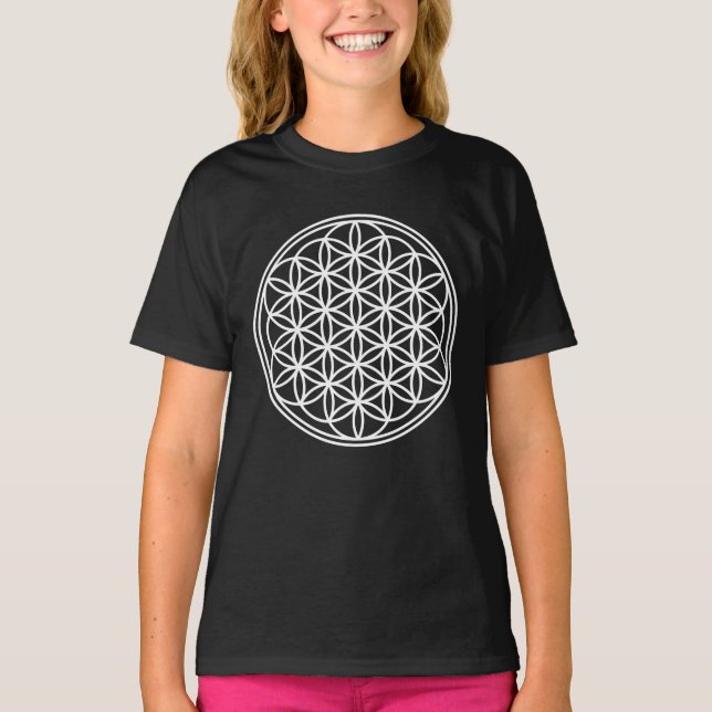 Camiseta FLORES DE LA VIDA - Esquema del símbolo de geometr (Anverso)