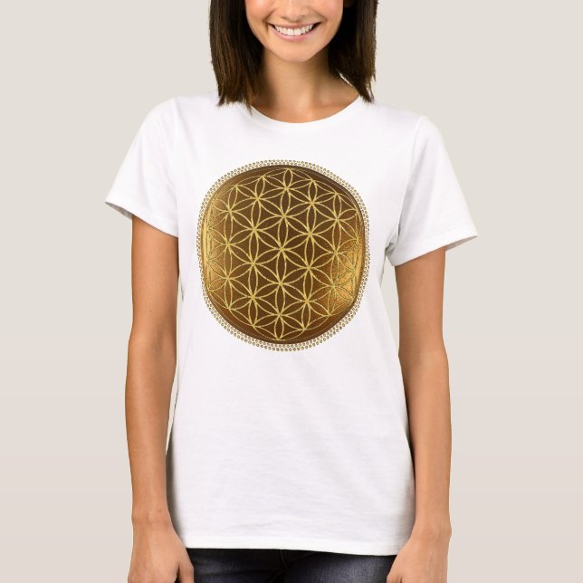 Camiseta FLORES DE LA VIDA - Geometría Sagrada Medaillon 1 (Anverso)