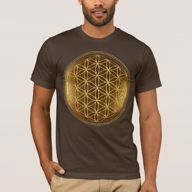Camiseta FLORES DE LA VIDA - Geometría Sagrada Medaillon 1 (Anverso)