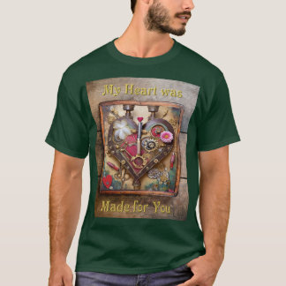 Camiseta Flores de Labial Corazón Serie Steampunk