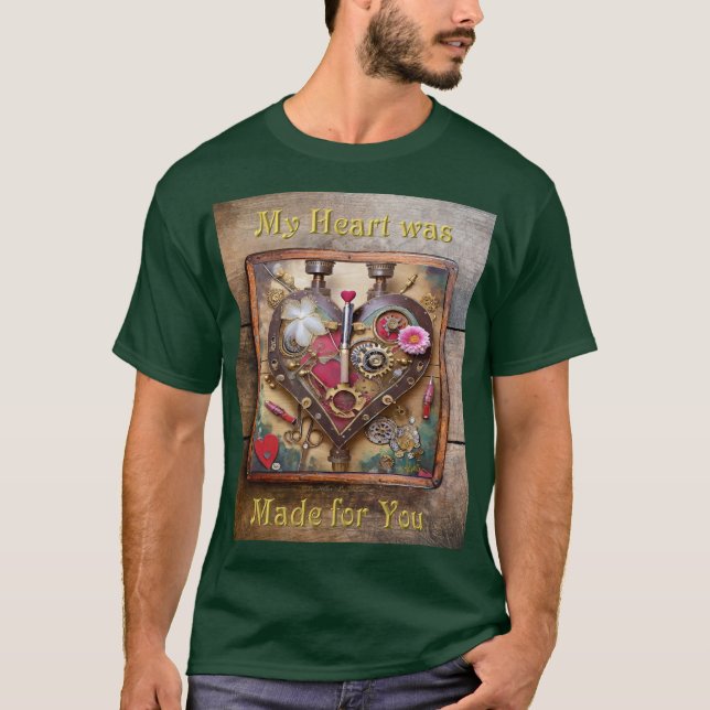 Camiseta Flores de Labial Corazón Serie Steampunk (Anverso)
