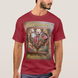 Camiseta Flores de Labial Corazón Serie Steampunk