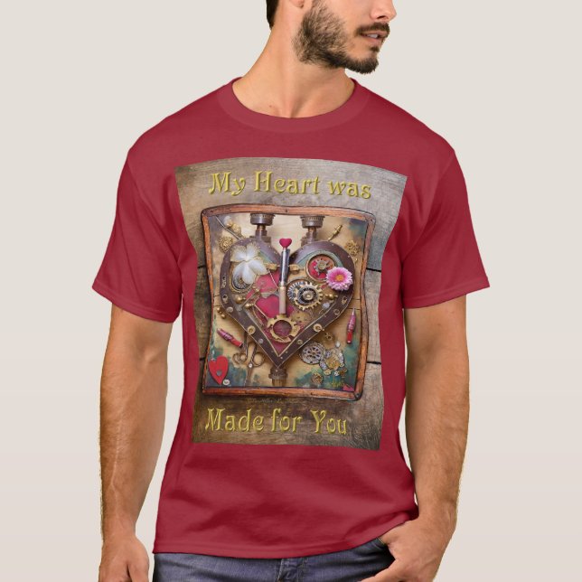 Camiseta Flores de Labial Corazón Serie Steampunk (Anverso)