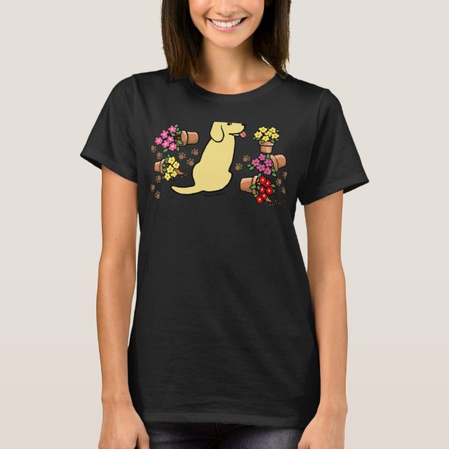 Camiseta Flores de Labrador Amarillo (Anverso)