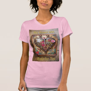 Camiseta Flores de lápiz labial Corazón Steampunk Series