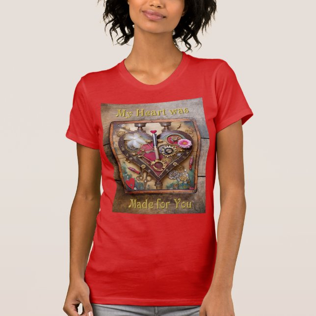 Camiseta Flores de lápiz labial Corazón Steampunk Series (Anverso)