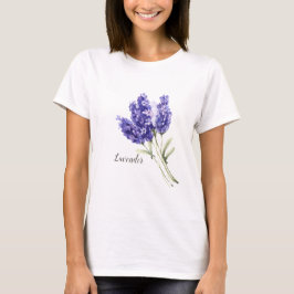 Camiseta Flores de lavanda en acuarela bonita