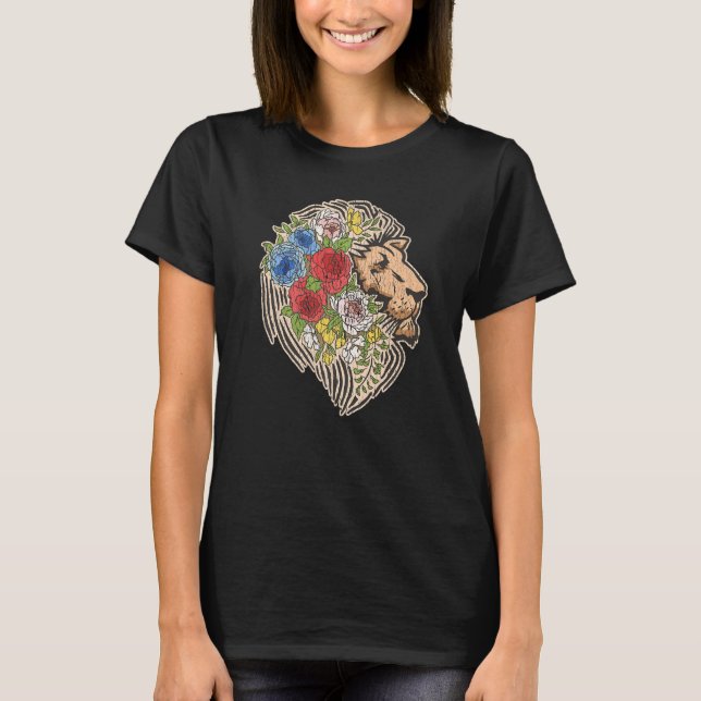 Camiseta Flores De León De Estilo Indie Cute Equipo De Hips (Anverso)