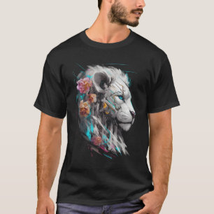Camiseta Flores de león Ojos Azules Zoológico Animal León 1