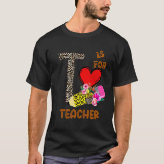Camiseta Flores de leopardo Lápiz Maestro