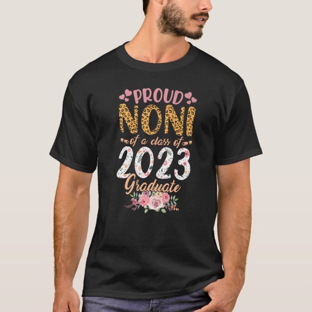 Camiseta Flores De Leopardo Orgullosas Noni De Clase 2023 G (Anverso)