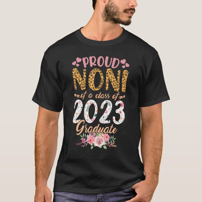 Camiseta Flores De Leopardo Orgullosas Noni De Clase 2023 G (Anverso)