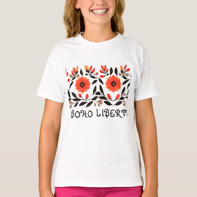Camiseta Flores de libertad de Boho (Anverso)
