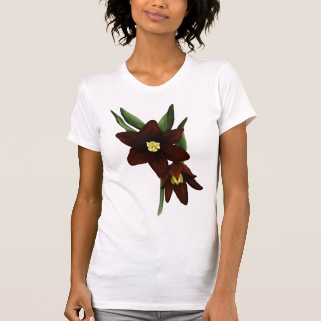 Camiseta Flores de lirio de chocolate ilustradas (Anverso)