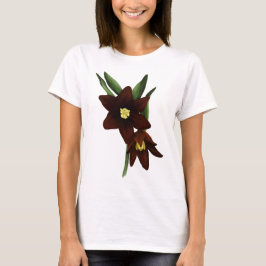 Camiseta Flores de lirio de chocolate ilustradas